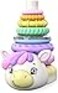 Move2Play Stacking Toy Includes 7 Unique Rings Montessori Development Baby Gift for 1 Year Old Boys Girls Ages 06 9 10 12 18 Months Unicorn Stacker