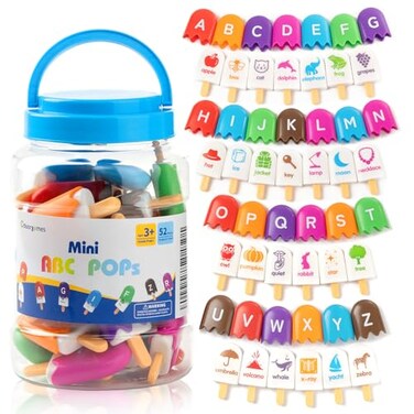Odoorgames ABC Popsicles Alphabet Learning Toys Preschool Educational Toys for Classroom Fun and Engaging Matching Game