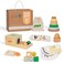 Jackie &amp; Jackie Vancie Montessori Toy Set for Babies 712 Months Play Kit 6in1 Wooden Learning Toys with Object Permanence Box Ring Stacker Egg Cup Multipurpose Blocks and Mirror Puzzle