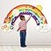 Justforjoyful 5FT Large Sunshine Rainbow Wooden Activity Wall Panel Christmas Gift Educational Montessori Toy for Toddler Kids Interactive Sensory Activity Busy Board Daycare Learning Center Toddler R