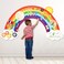 Justforjoyful 5FT Large Sunshine Rainbow Wooden Activity Wall Panel Christmas Gift Educational Montessori Toy for Toddler Kids Interactive Sensory Activity Busy Board Daycare Learning Center Toddler R