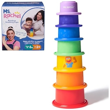 Ms. Rachel Ms Rachel Official Rainbow Stacking Cups 7Pack Educational Toys Toddler Toys for Girls Boys Ages 6 Months to 2 Years