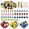 Unvola 154Pcs Back to School Sensory Bin Filler Fine Motor Toys Stationery Sensory Bin Items Counting Sorting Toy for Preschool Education Activities Include Pom Poms Pen Scissors Notebooks Cup