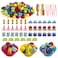 Unvola 154Pcs Back to School Sensory Bin Filler Fine Motor Toys Stationery Sensory Bin Items Counting Sorting Toy for Preschool Education Activities Include Pom Poms Pen Scissors Notebooks Cup