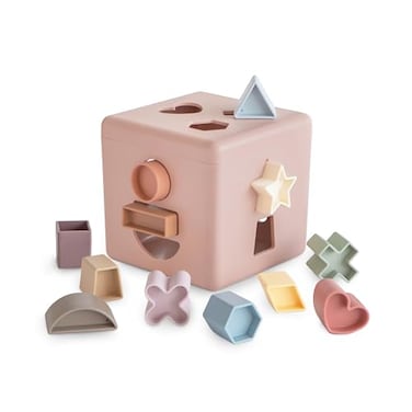 mushie Shape Sorting Box Petal Educational Learning Toy for Toddlers with 12 Shapes Made in Denmark 10 Months