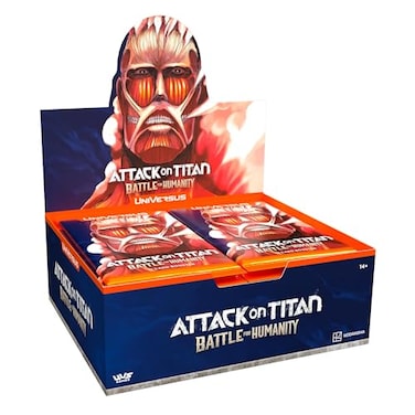 UniVersus Attack on Titan Battle for Humanity Booster Display Contains 24 Booster Packs 11 Cards Each DeckBuilding Collectible Card Game