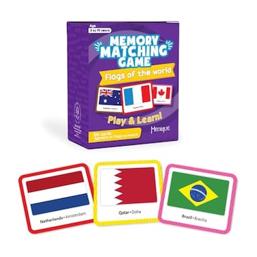 Menique Flags of the World Memory Matching Game 100 Cards 50 Countries to Match Educational Fun for Kids and Adults ColorCoded by Continent Learn Flags Capitals and Geography