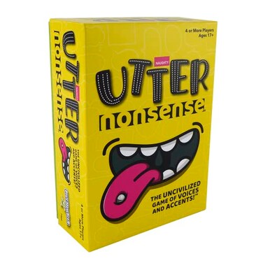 PlayMonster Utter Nonsense Edition The Crazy Board Game of Voices and Accents Adult Version Mature Content 17
