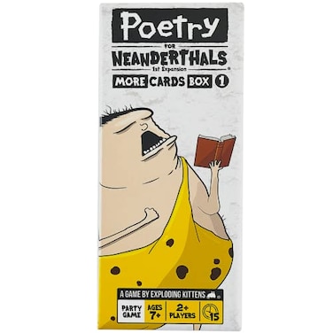 Exploding Kittens Poetry for Neanderthals Expansion Pack 2 Players Ages 7 15 Minutes to Play Original Game Required 500 Cards Party Game Family Game Night Kid and Adult Card Game