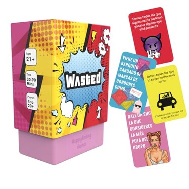 WASTED The Party Game by Happy Ending Games Gaming Cards Board Game of Dares Spanish Version