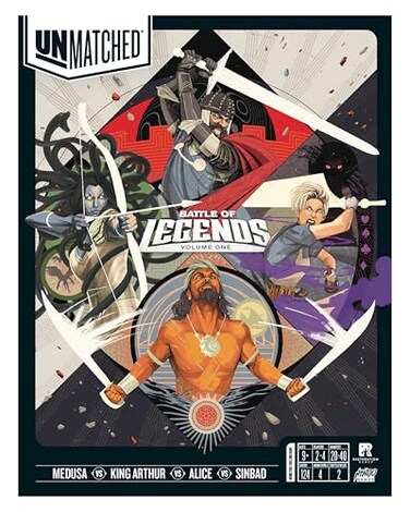 Restoration Games Unmatched Battle of Legends Vol 1 Strategy Board Game for 2 to 4 Players Expansion with 4 Heroes and Battlefields 2040 Min Playtime Ages 9