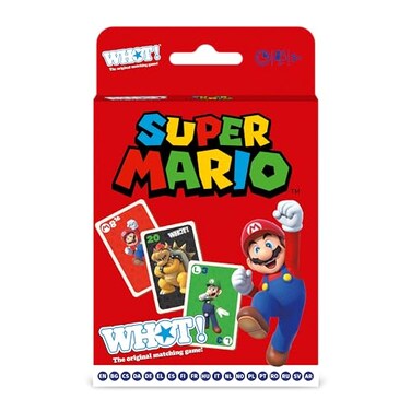 Winning Moves Waddingtons Number 1 Super Mario WHOT Card Game Take Turns Matching Shapes Numbers and Characters Including Mario Luigi Yoshi Peach and Toad Educational Travel Game for Ages 5 Plus
