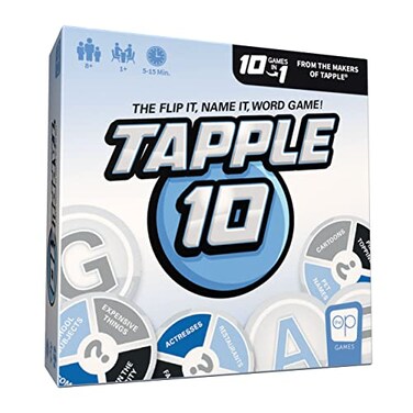 USAOPOLY Tapple 10 Featuring 10 Different Games in 1 FastPaced Fun Family Card Game in Portable Packaging 1 or More Players Ages 8