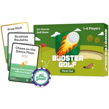 Booster Golf OnCourse Golf Game 100 Interactive Playable Cards Perfect Golf Gift for Any Golfer Ridiculous Multiplayer Game 14 Players All Skill Levels