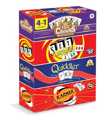 PlayMonster Five Crowns 4 Pack Bundle Card Games for Kids