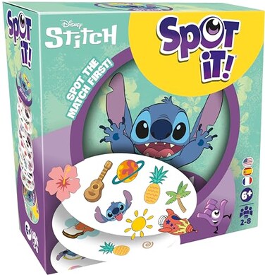 Asmodee Spot It Disney Stitch Quick Observation Card Game Featuring Beloved Characters Fun Matching Game for Kids and Adults Ages 6 28 Players 15 Minute Playtime