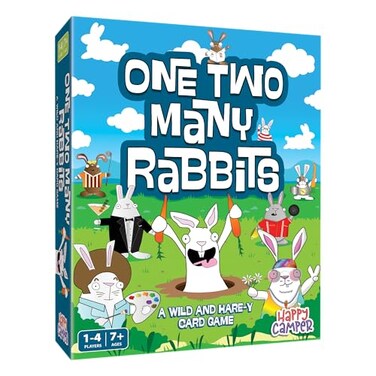 Happy Camper One Two Many Rabbits A Wild Harey Card Game Perfect Easter Basket Stuffers for Kids Great Math Game for Family Game Night 14 Players Ages 7
