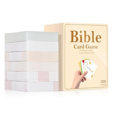 RuRu monkey Bible Trivia Game 300 Cards Fun Christian Trivia Game Cards A Great Christian Gift for Church Members Bible Study Groups Religious Families