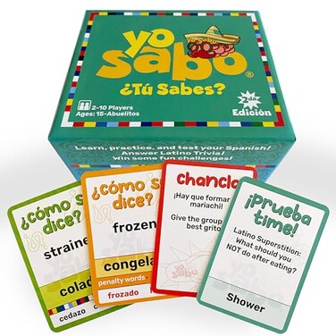 Yo Sabo Edition 2 Family Friendly Bilingual Card Game More Cards More Game Time Learn Spanish with Cmo Se Dice Trivia Hilarious Challenge Cards 198 Cards