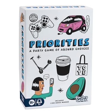 Hasbro Gaming Priorities Game A Party Game of Absurd Choices Hilarious Card Games for Adults and Teens Ages 14 2 Players 30 Mins