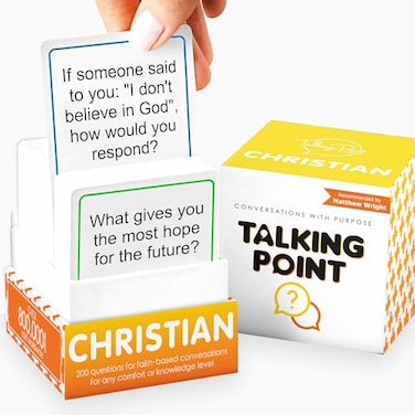 TALKING POINT 200 Conversation Cards for Christians Game Explore Your Faith and Have Fun on Family Game Night Bible Study or Youth Groups Perfect for Church Groups Couples Night Easter Gifts