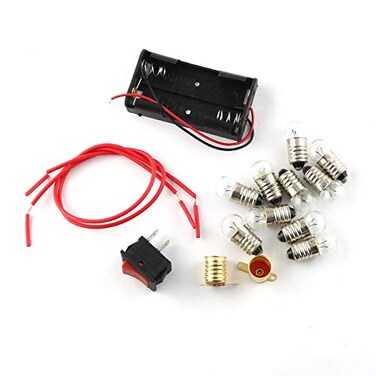 E-outstanding Eoutstanding Electrical Circuit Experiment Tools Physics Science Lab Basic Circuit Learning Starter Kit Electricity Experiment Set 10 38V Bulb 1 Battery Box 1 Switch Button 2 Wires 2 Lam