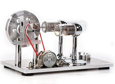 Sunnytech Hot Air Stirling Engine Motor Model Educational Toy Electricity Generator Colorful LED SC001