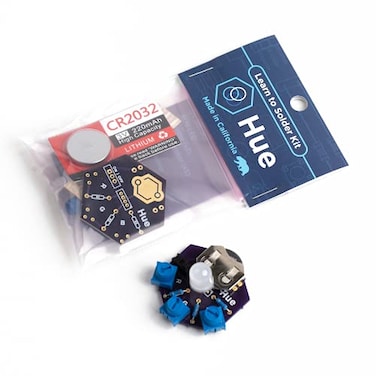 LEARN TO Learn to Solder Kits Hue Soldering Kit DIY Electronics Projects for Beginners Practice for Students STEM Classes Events Science Project Electronic RGB LED Light Circuit Board with Battery