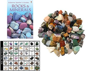 KOLT MINING Kolt Mining Rock Collection Kit 4lb Natural Crystal Mineral Specimens for Rock Hounds Geology Science Kit with 64Page Identification Guide