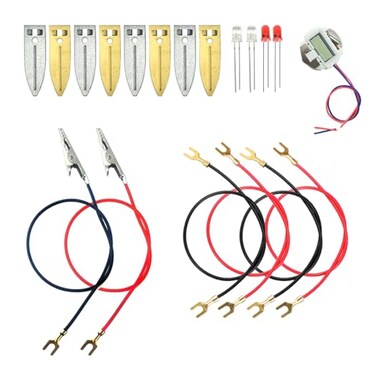 EUDAX Fruit Battery Science Experiment Kit with Electronic Clock and RGB LED for DIY Home Teaching Equipment School Science Project Education Subject