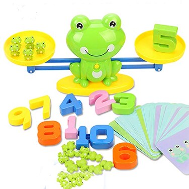 miYou STEM Math Toy Educational Balance Game and Big Counting Frog Set for School Kids Years 3 4 5 6 7