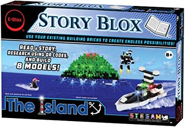E-Blox EBlox Stories Blox Builder The Island LED LightUp Building Blocks Stories Toy Set for Kids Ages 8