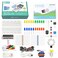 EF ELECFREAKS ELECFREAKS microbit Starter Kit 24 Accessories Microbit Basic Coding Electronics Kit microbit Makecode Learning Kit with Guidance Manual Without Micro bit