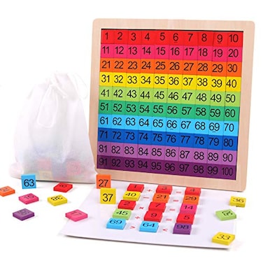 GEMEM Wooden Montessori Math Counting Hundred Board Toys 1100 Consecutive Numbers Learning Educational Game Toy for Kids Toddlers 3 Year Old with Storage Bag