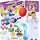 UNGLINGA 30 Experiments Science Kit for Kids with Lab Coat Chemistry Set STEM Toys Birthday Gifts for Boys Girls Scientist Costume Role Play Tools Educational Learning Set