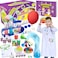 UNGLINGA 30 Experiments Science Kit for Kids with Lab Coat Chemistry Set STEM Toys Birthday Gifts for Boys Girls Scientist Costume Role Play Tools Educational Learning Set