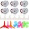 Sntieecr 6 Set Mini Generator Motors 3V12V DC Motor Wind Turbine Generator with Mini Fan Leaf and Plastic Motor Holder for DIY Educational Physics Experiment