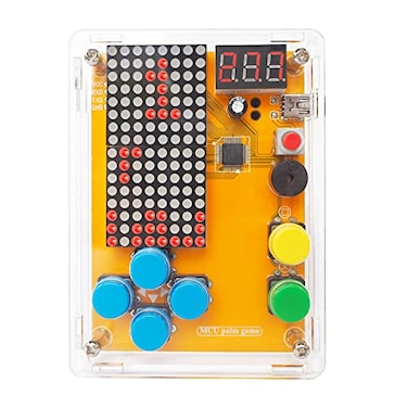 VOGURTIME DIY Solder Project Game Kit with 5 Retro Classic Games for Electronic Soldering Practice and Learning Comfortable Acrylic Case and Handheld Size Ideal Gift for Family and Friends by