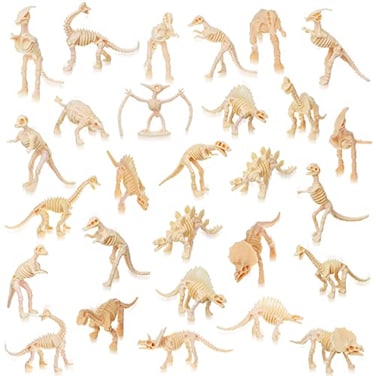 Zhanmai 60 Pcs Dinosaur Fossil Skeleton Assorted Dinosaur Skeleton Figures Educational Dino Bones Gift Toys for Science Dino Sand Dig Birthday Party Party Favor Decorations