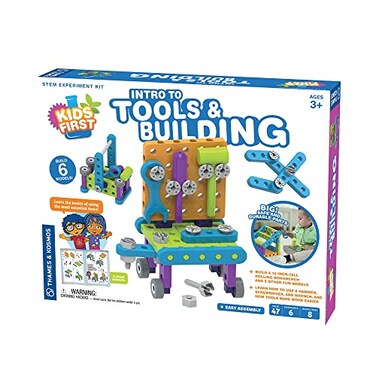 Thames & Thames Kosmos Kids First Intro to Tools Building STEM Experiment Kit for Ages 3 Build 6 Models Learn Basic Mechanical Engineering Principles Make Your Own Workbench with Durable Parts