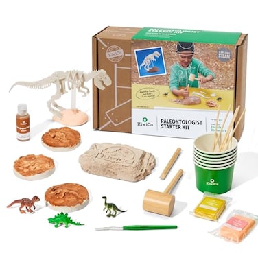 KiwiCo Dinosaur Fossil Dig Kit STEM Paleontology Science Set for Kids Ages 6 Excavate and Build Skeleton Facts Poster