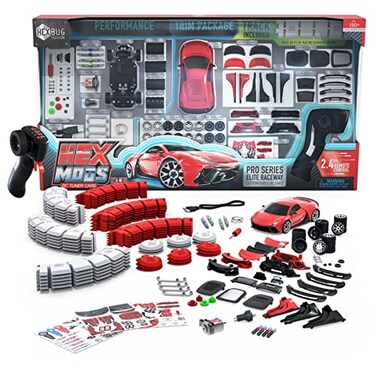 HEX BOTS HEXBUG HEXMODS Pro Series Elite Raceway Rechargeable Remote Control Car Model Car Kits for Kids Adults STEM Toys for Kids Ages 14 Up