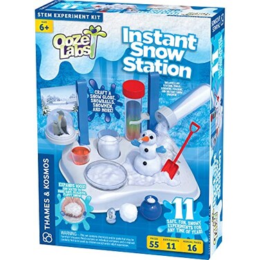 Thames & Thames Kosmos Ooze Labs Instant Snow Station STEM Experiment Kit Lab Setup Make Your Own Fake Snow 11 Safe Fun Snowy YearRound Activities DIY Snow Globe Included Explore Polymers