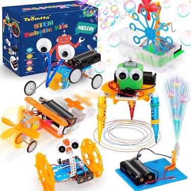 Tsomtto STEM Robotics Kit 6 Set Science Experiments Project Activities Toys for Kids 48 812 Engineering Building Electronic Motor Robot Kid Craft Boy Girl 5 6 7 8 9 10 12 Year Old Outdoor Toy