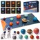 MOHLTIAPD Wooden Solar System Model BoardKids Solar SystemMontessori Planet ToysEducational Planets BallsPreschool Learning PuzzleSpace Learning Toys
