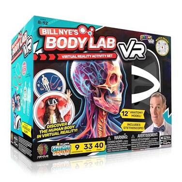 Abacus Brands Bill Nyes Science Squad Body Lab VR Virtual Reality Kids Science Kit Book and Interactive Learning Activity Set for Ages 8 and Up