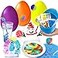 UNGLINGA 4 Jumbo Easter Basket Stuffer Surprise Eggs 6 Science Experiments for Kids Easter Toys Gift Idea for Boys and Girls Party Favor Educational STEM Activities Kit
