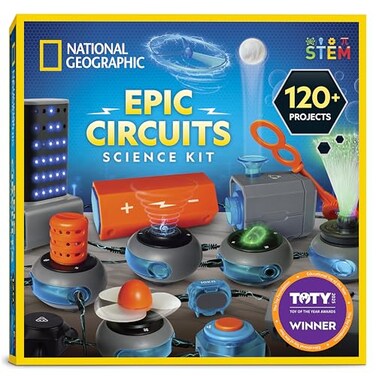 Blue Marble National Geographic Circuit Maker Kit Electronics Kit for Kids with 120 Electrical Projects Electric Circuit STEM Toy Electronic Projects Electrical Kit for Kids Electricity Set
