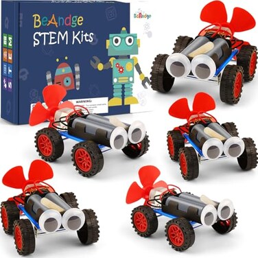 BeAndge 5 Set Individual STEM Kit for Kids 2nd Grade Boy Toys Bulk Gifts 8 9 Year Old Boys Gift Ideas Classroom Science Kits Craft Projects Class Activity Robot Wind Powered Car Building Activities
