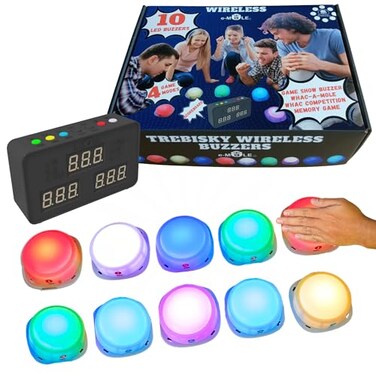 Trebisky Wireless Buzzer System for Game Show Emole 10 Players 10Buzzer System